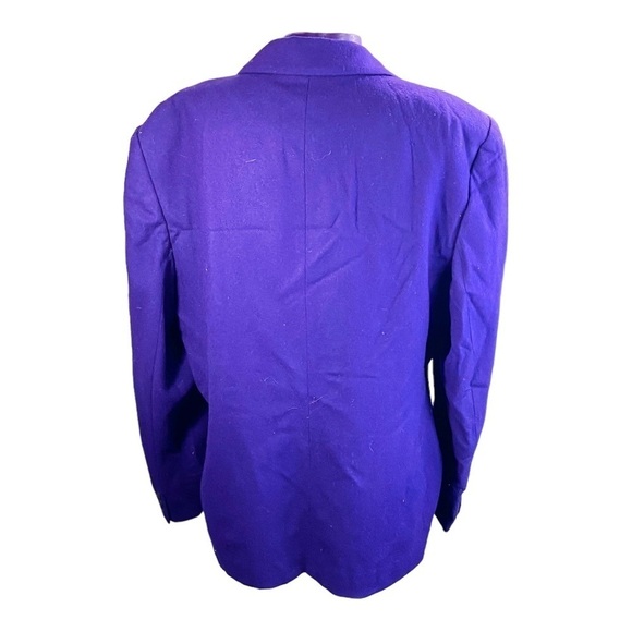 Miss Pendleton purple pure virgin wool two button blazer jacket - Picture 4 of 9